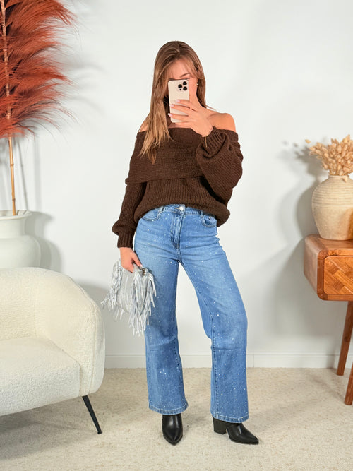 Jean paillettes - COUPE DROITE