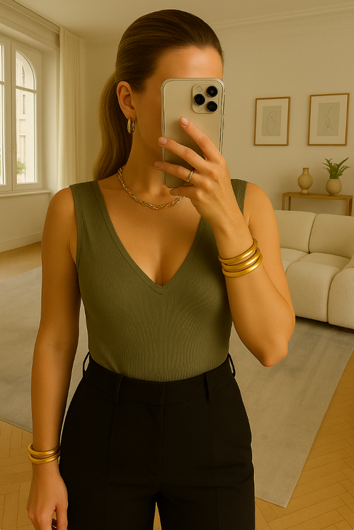BODY COTELÉ DECOLETÉE  - COULEUR AU CHOIX