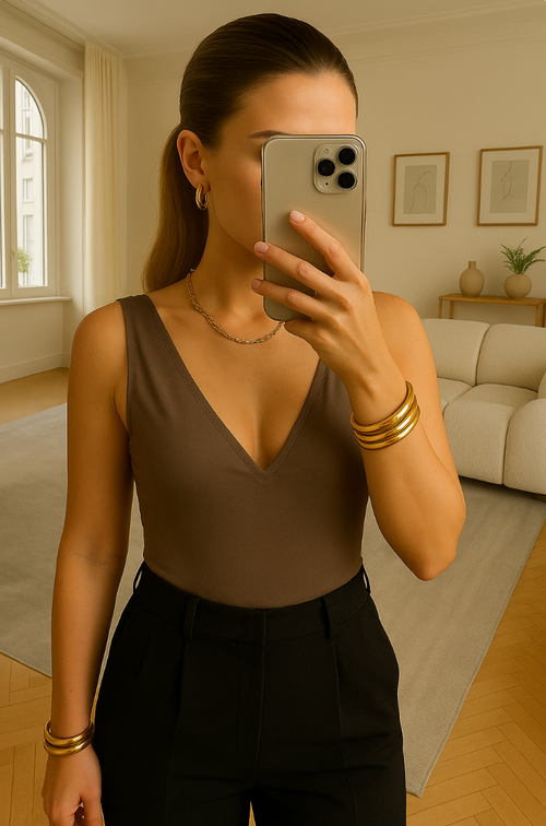 BODY COTELÉ DECOLETÉE  - COULEUR AU CHOIX