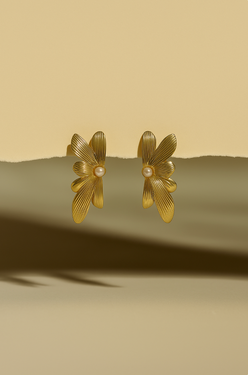 BOUCLES D'OREILLES FLORA - 100% ACIER INOXYDABLE