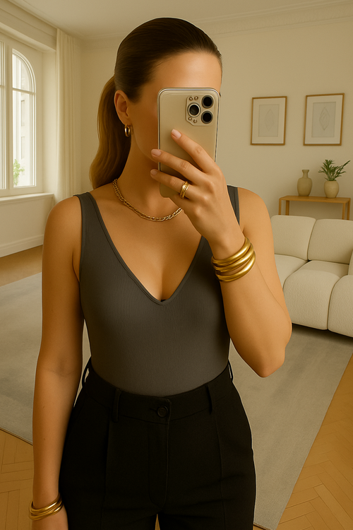 BODY COTELÉ DECOLETÉE  - COULEUR AU CHOIX