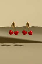 BOUCLES D'OREILLES CERISES - 100% ACIER INOXYDABLE
