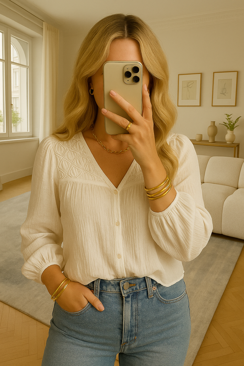 BLOUSE GAZ DE COTON - NOUVEAU