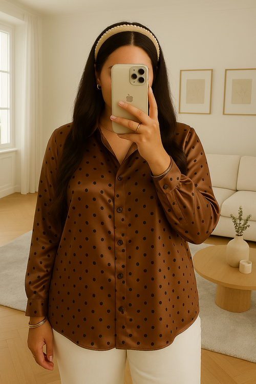 CHEMISE SATIN JULIE  - GRANDE TAILLE