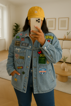 VESTE EN JEAN PATCHWORK - GRANDE TAILLE