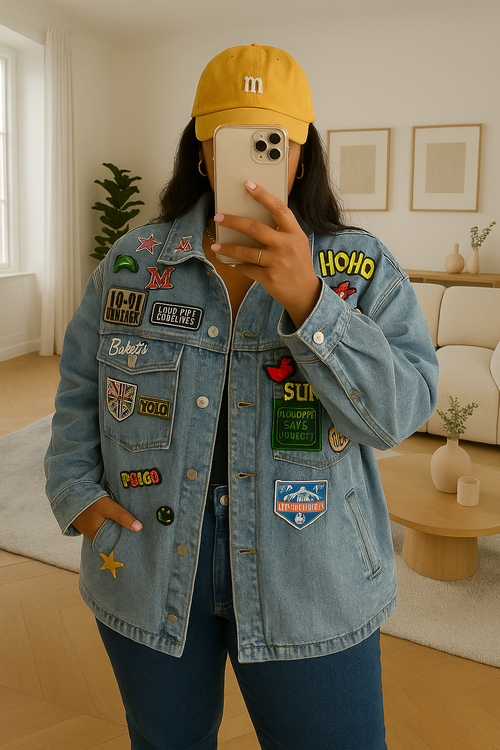 VESTE EN JEAN PATCHWORK - GRANDE TAILLE