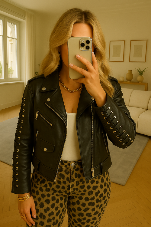 VESTE SIMILICUIR NOIR - NOUVEAU