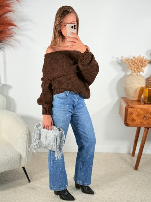 Jean paillettes - COUPE DROITE